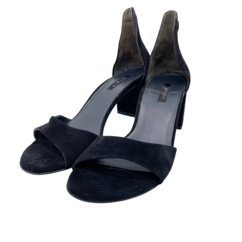 Paul Green Women's Lonnie Heel Dress Sandal Black Blue Suede Size UK 7.5 US 10
